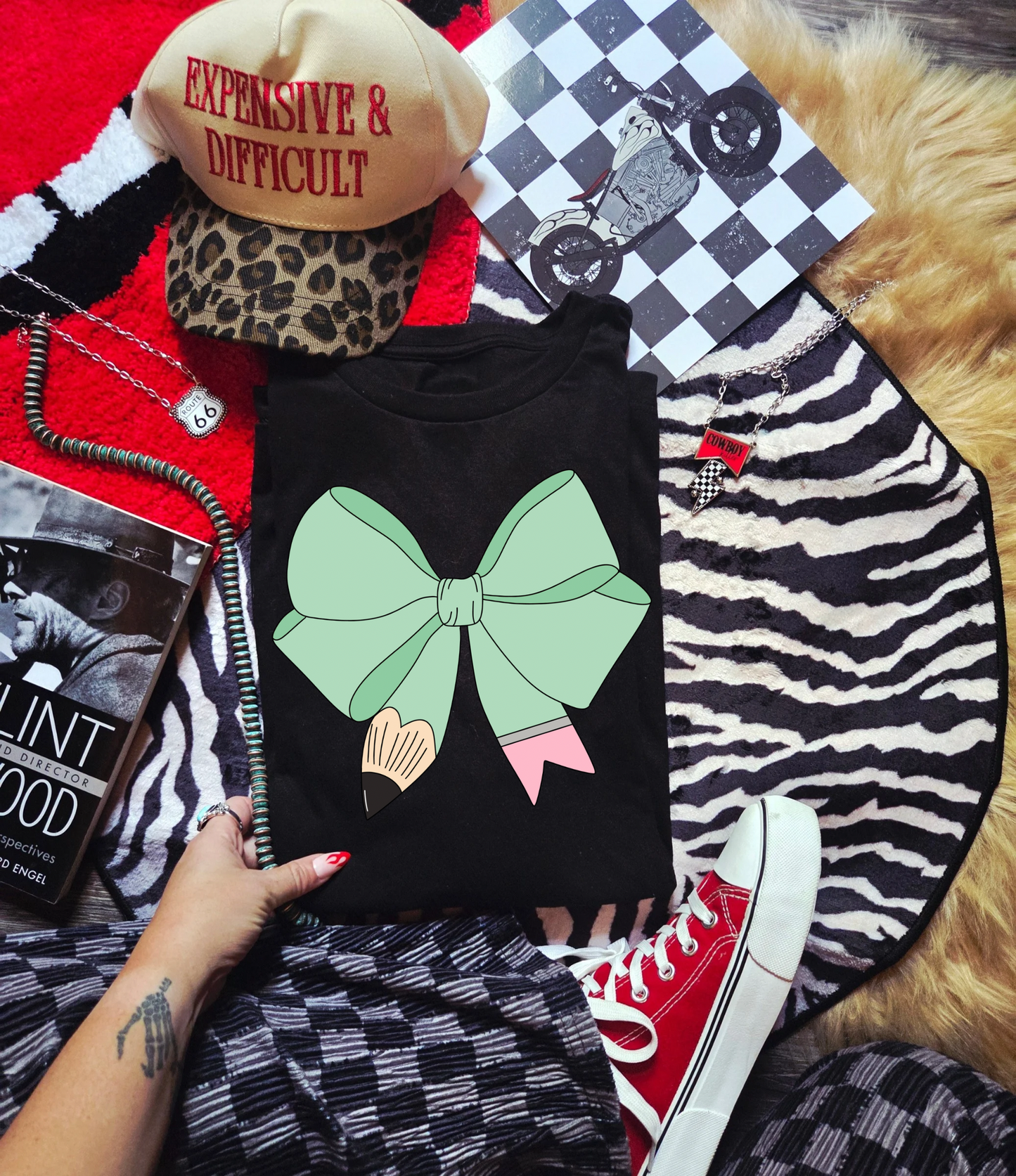 Mint Pencil Bow