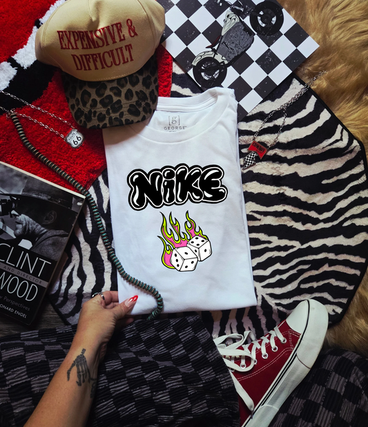 Checked Pink Flame Tee